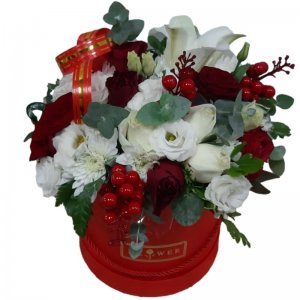 red flower box